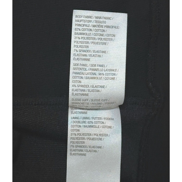 H BY HALSTON Moto Biker Style Jacket French Terry Draped Stretch Zip Up Black 8 - Picture 11 of 12